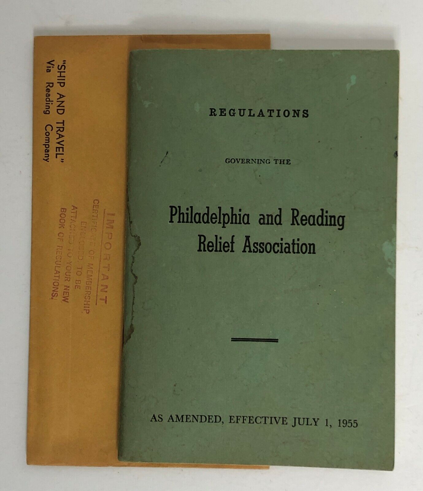 Regulations Governing the Philadelphia and Reading Relief Association 1955