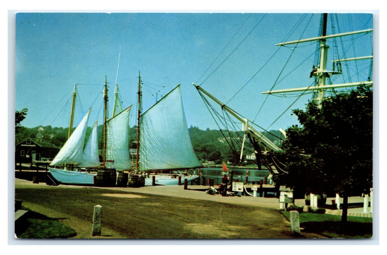 Postcard Mystic Seaport, Conn. CT MacMillan\'s Ship Bowdoin E13