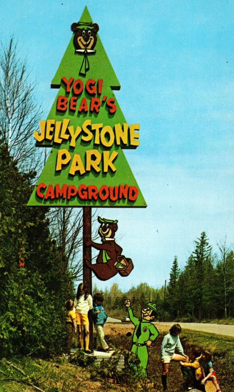 1970s Yogi Bear Jellystone Park Campground Sturgeon Bay WI Wisconsin Postcard