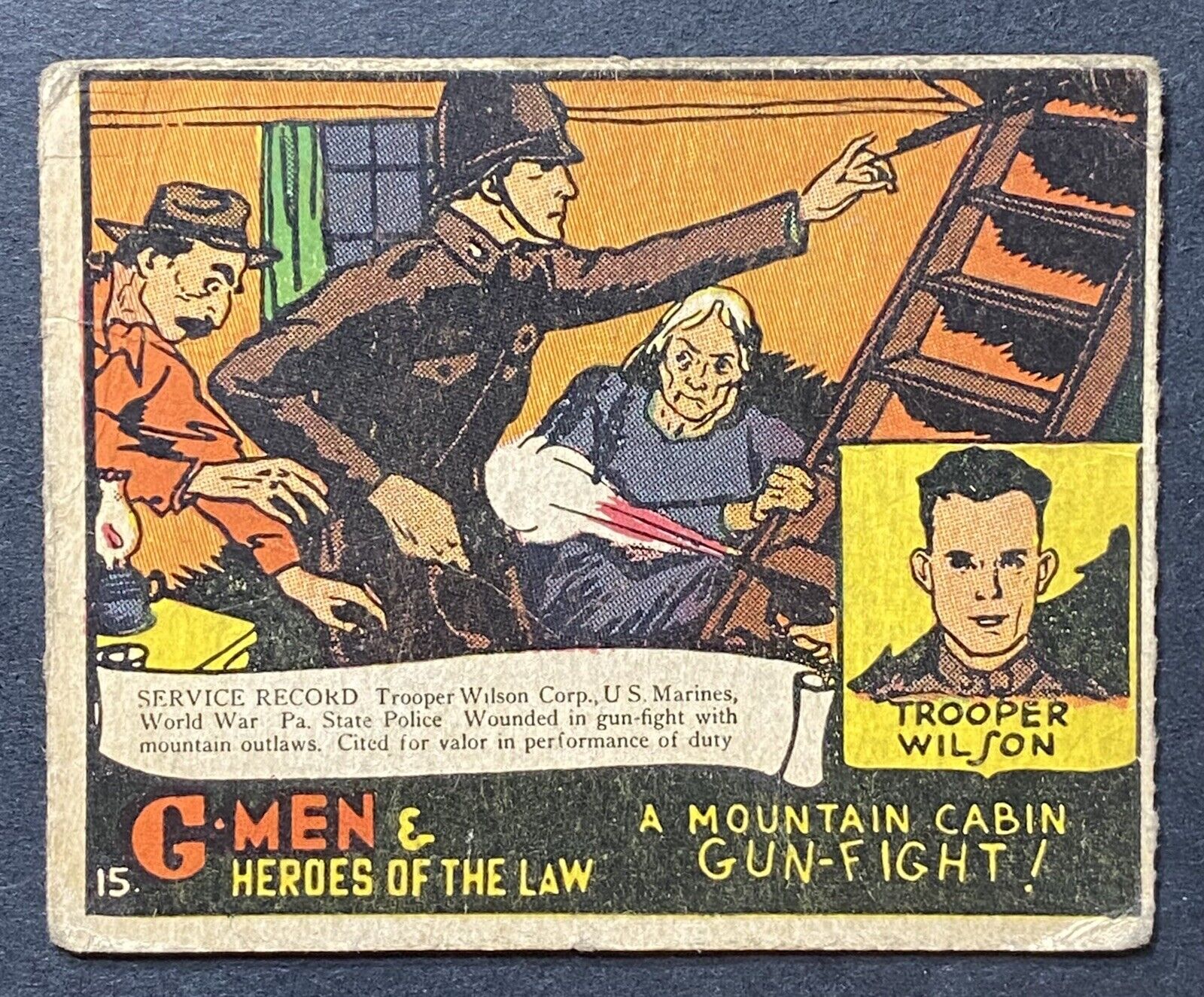 1936 G-Men & Heroes of the Law #15 Mountain Cabin Gun Fight Low Grade