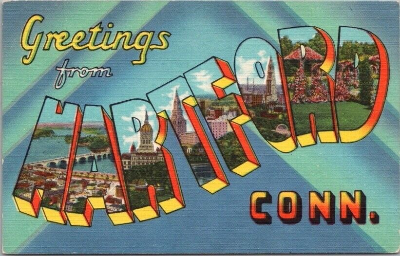 HARTFORD, Connecticut Large Letter Postcard Multi-View / Colourpicture Linen