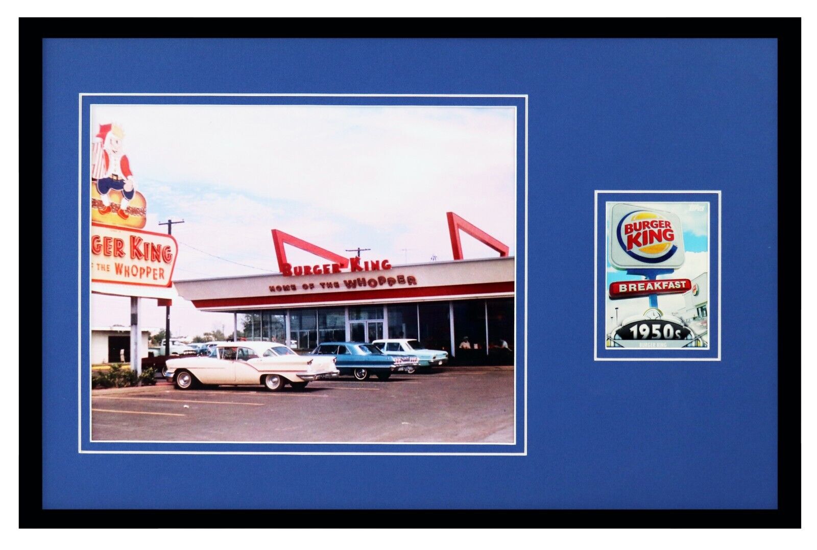 Burger King Framed 11x17 Vintage Topps Card +  Photo Set