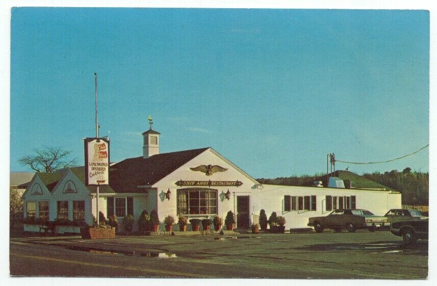 Essex MA Ship Ahoy Restaurant Rt.133 Vintage Postcard Massachusetts