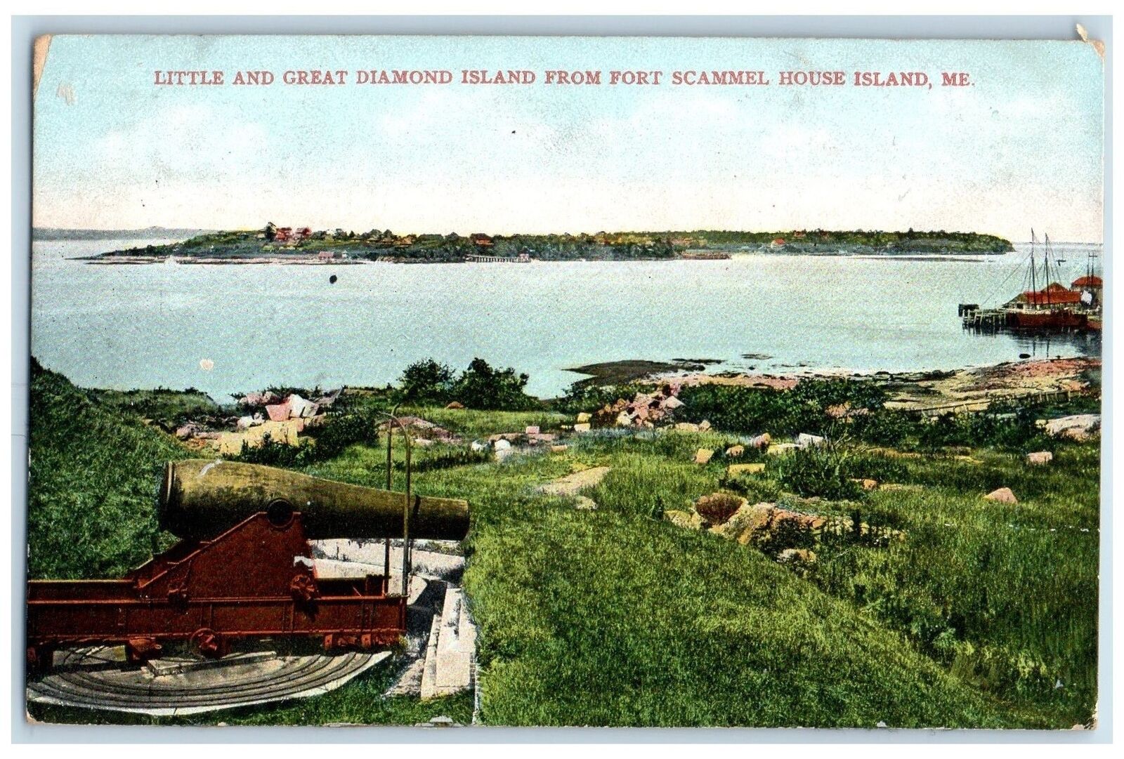 c1910\'s Little And Great Diamond Island Scammel House Island Maine ME Postcard