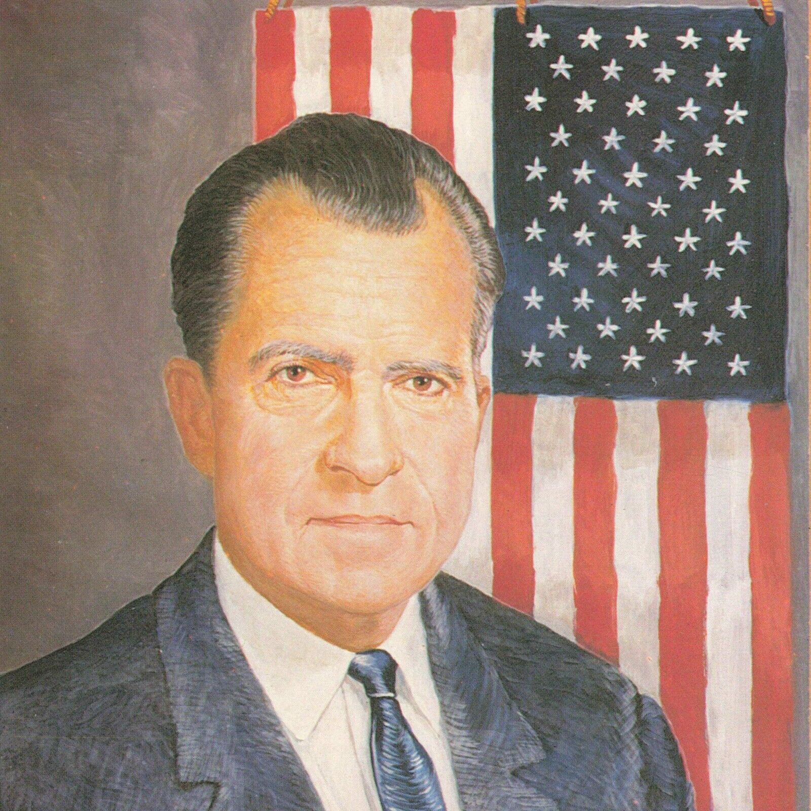 Postcard Richard M Nixon 37th United States President Artist Morris Katz USA