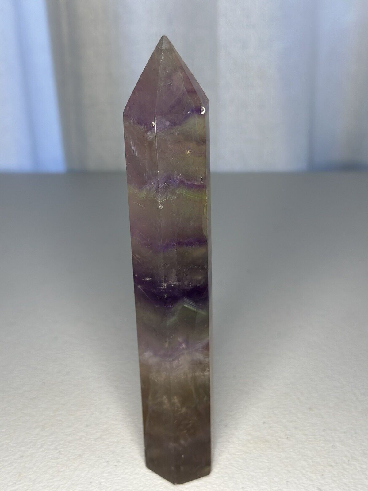 Rainbow Flourite Crystal Tower With Golden Healer Inclusion