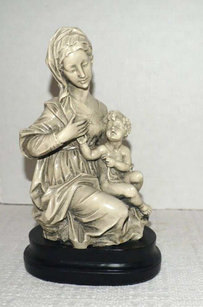 Vtg Marwal Ind Madonna & Child Mother Mary & Baby Jesus Statue 11