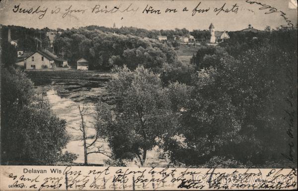 1907 Delavan,Wis.,WI Walworth County Wisconsin W.W. Bradley & Co. Postcard