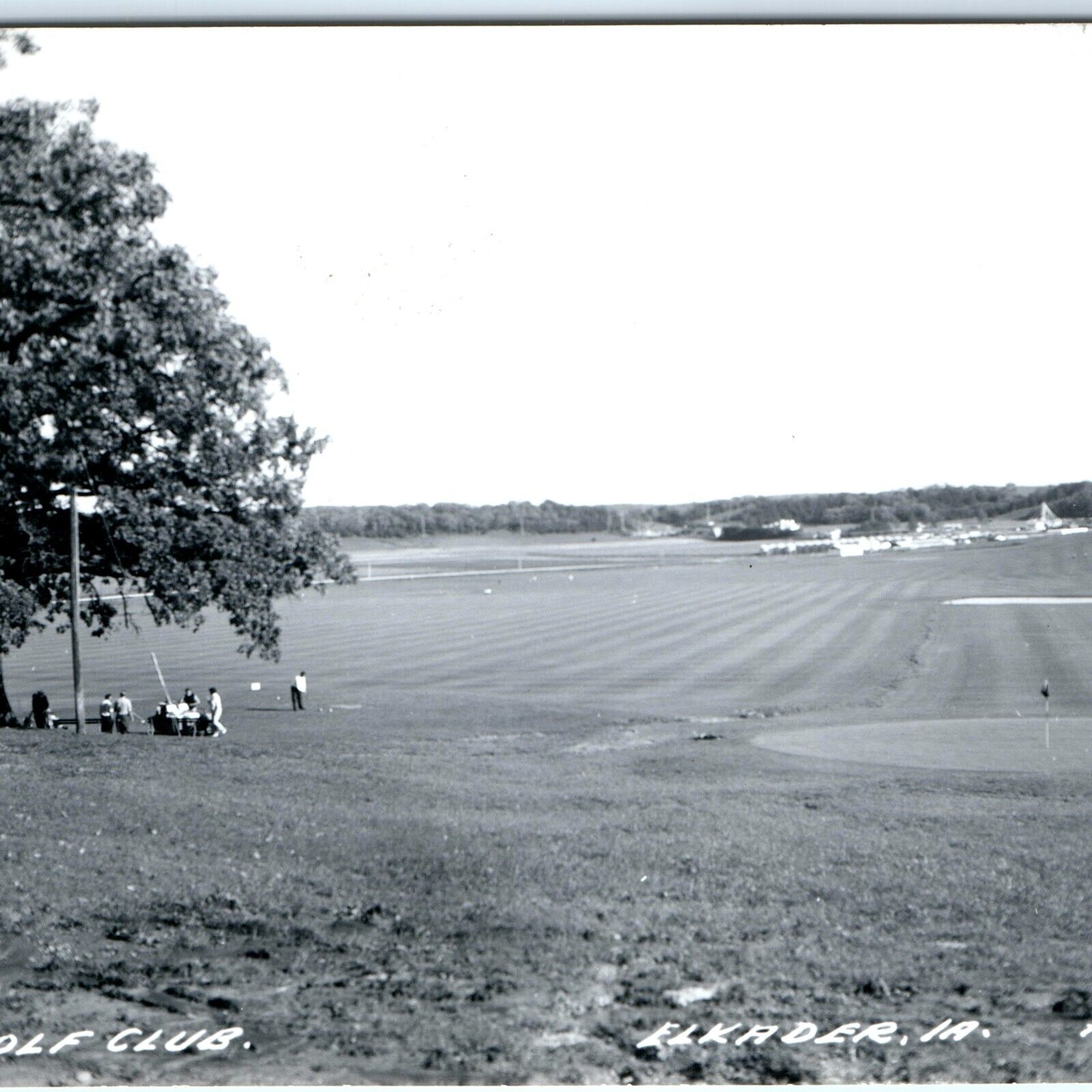 c1950s Elkader IA RPPC Golf Club Course Golfers Country Real Photo Postcard A110