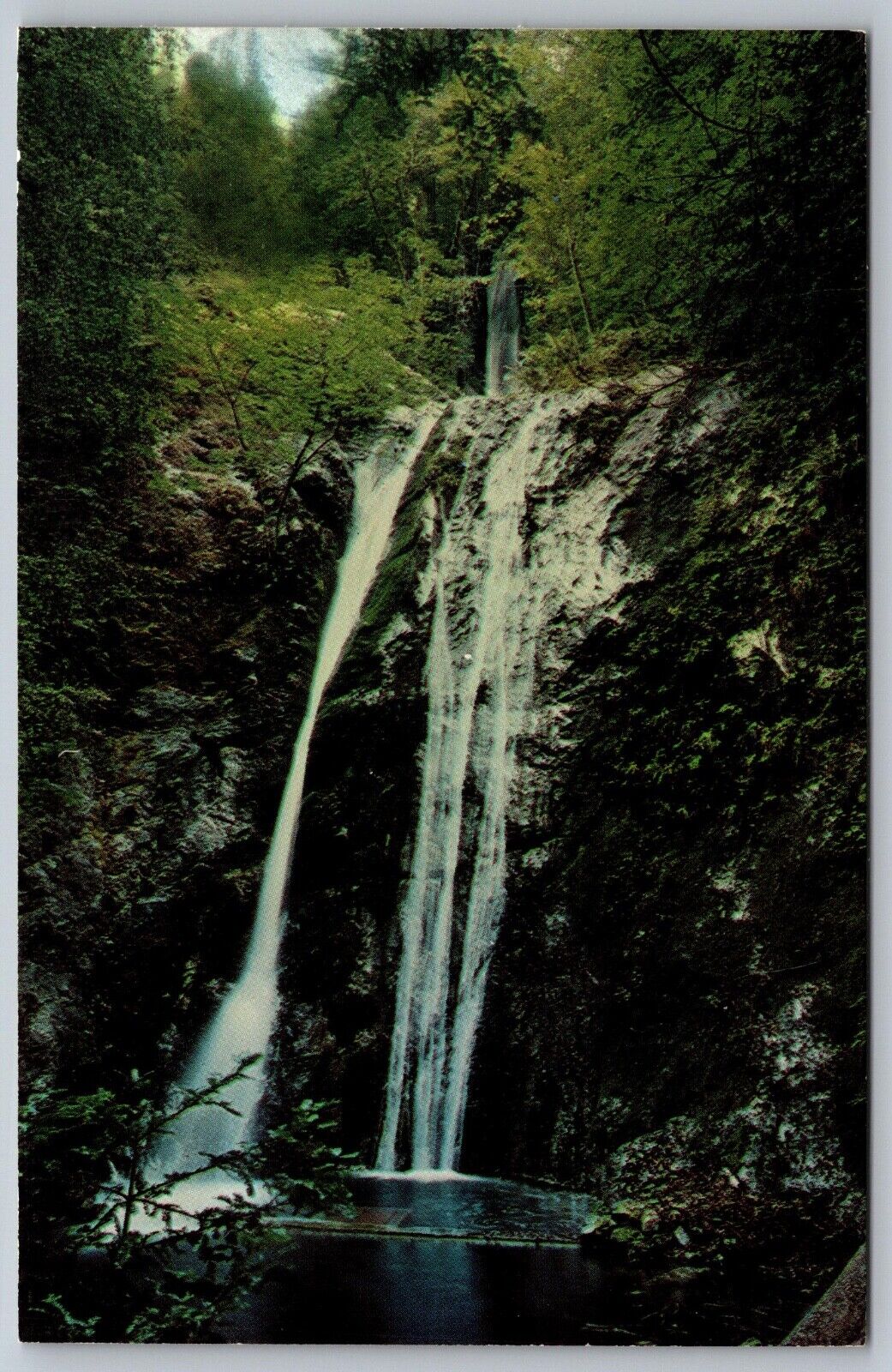Pfeiffer Falls Big Sur State Park Tall Waterfall California 1960s Postcard H10