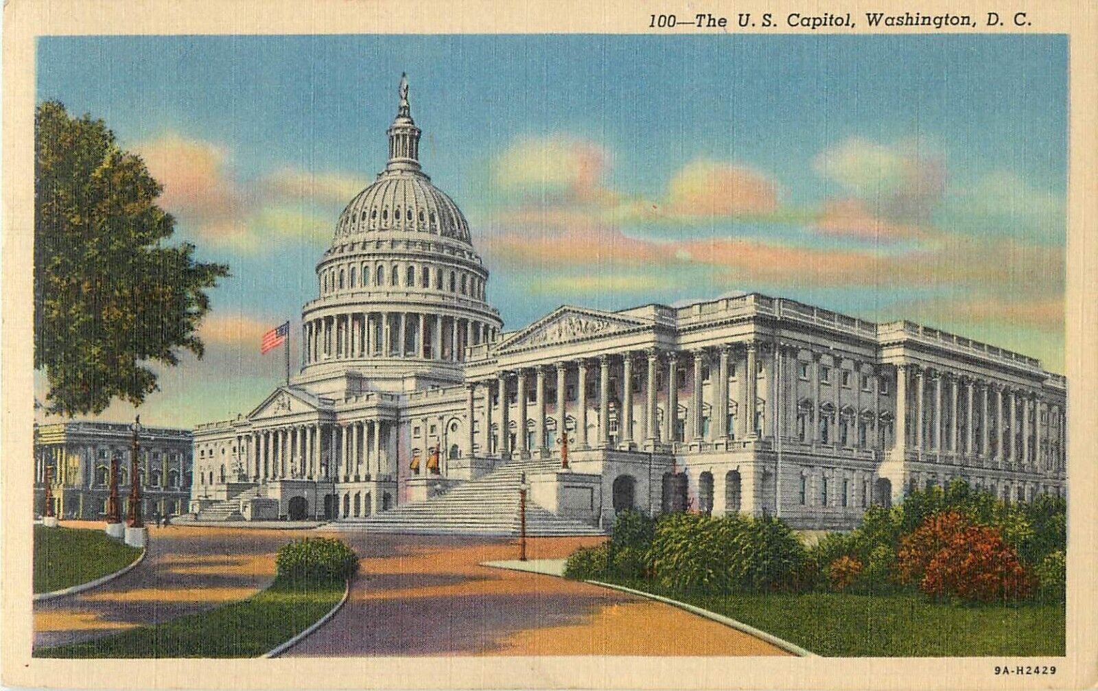 1957 Postcard US Capital Building Washington D.C. linen posted