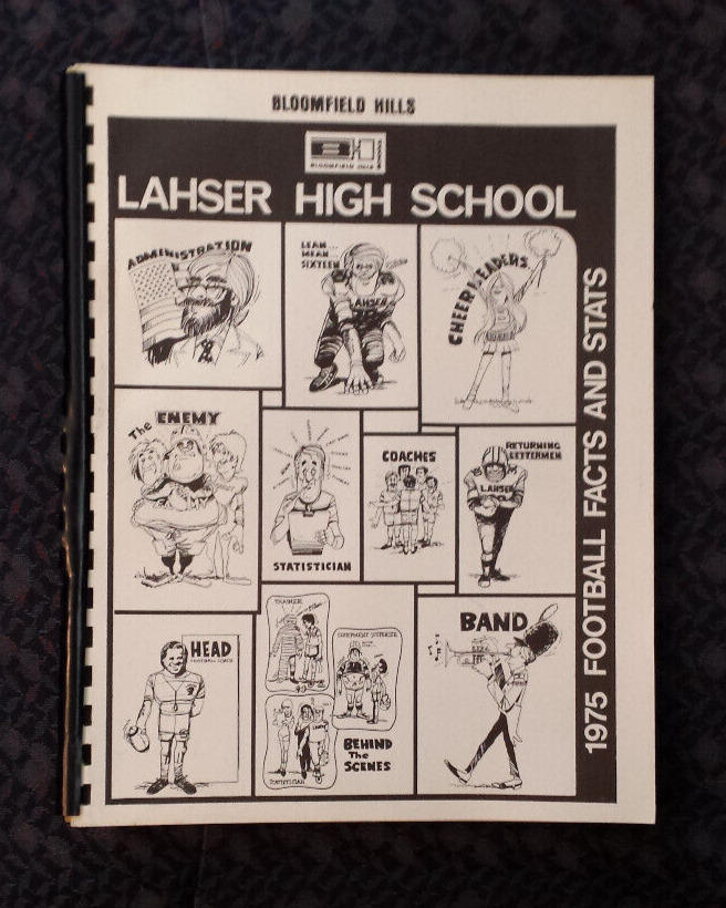1975 Football Yearbook facts & stats, Lahser High School, Bloomfield Hills Mich.