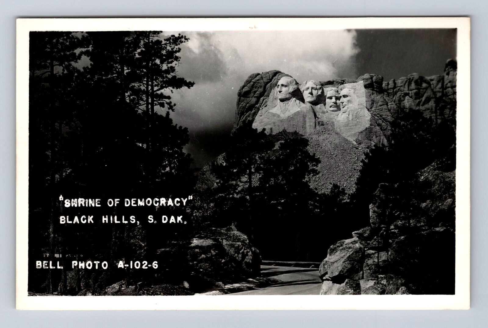 Black Hills SD-South Dakota, RPPC, Shrine Of Democracy, Vintage Postcard