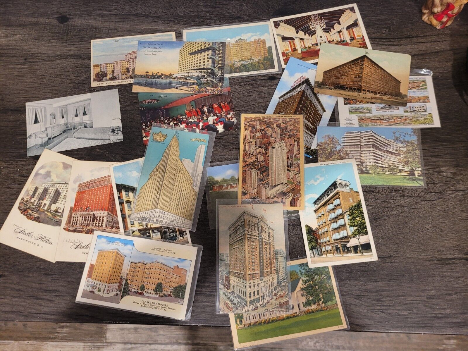 Lot Of 21 Vintage Hotel Motel Postcards 1915-1945 Buildings / Interior Views