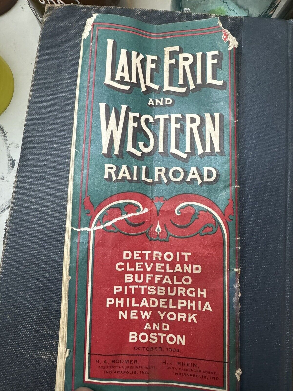 Rare Lake Erie And Western Railroad 1904 Brochure Pamphlet Fair Cond See Photos
