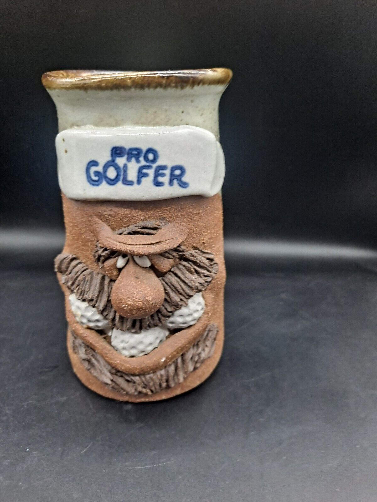 Vintage Mark Hines Pro Golfer Funny Face Mug