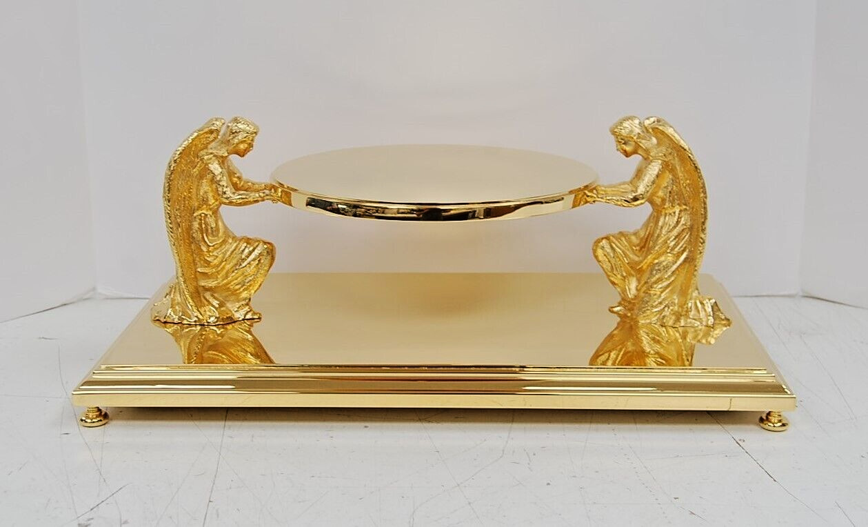 24k Gold Plated European Made Angel Tabor Monstrance Stand
