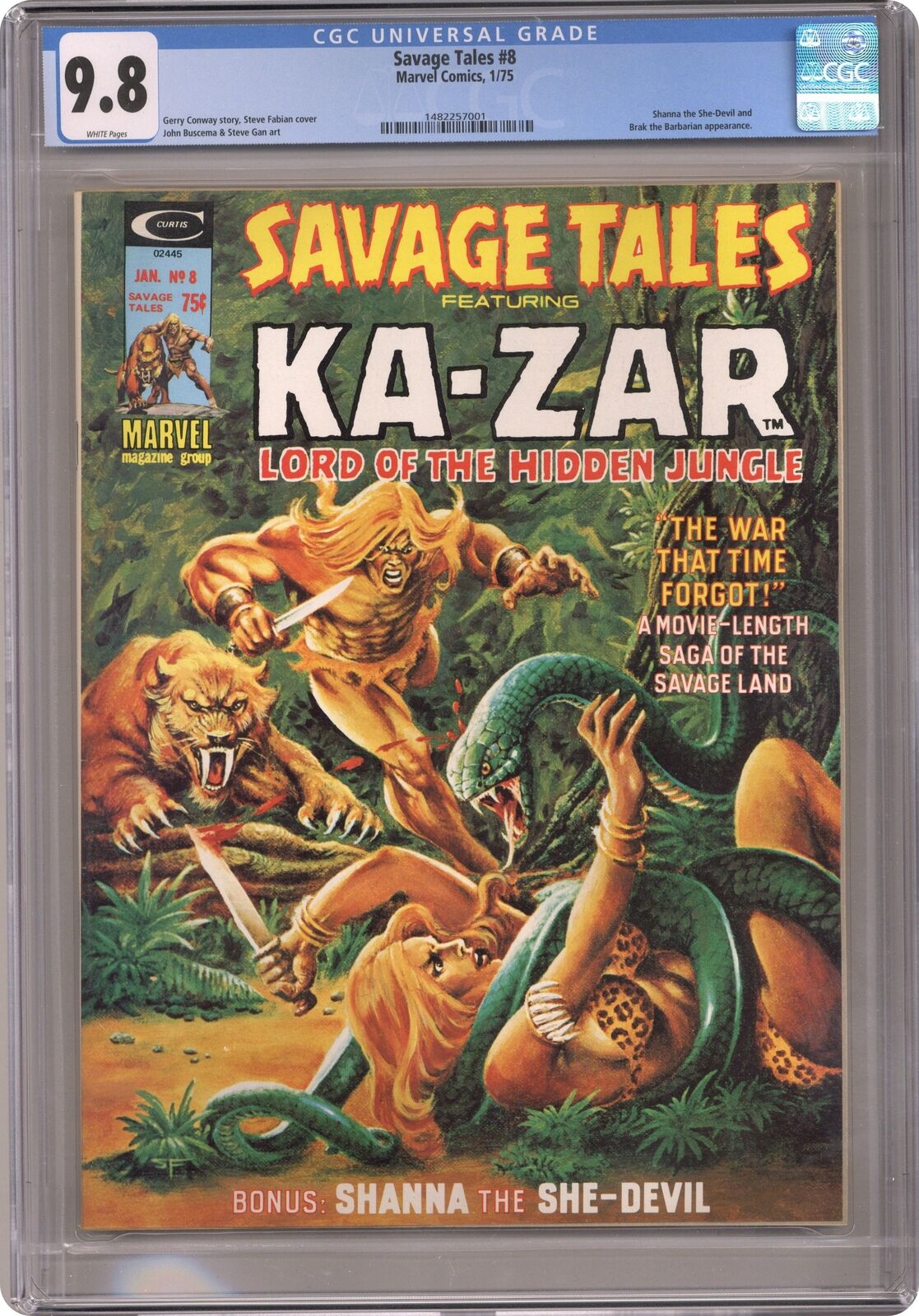 Savage Tales #8 CGC 9.8 1975 1482257001