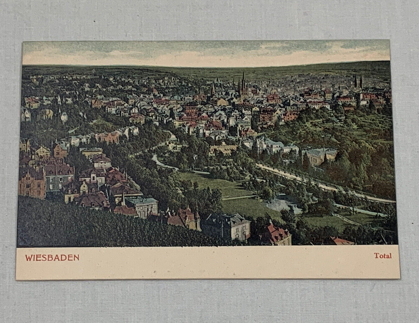 Antique WIESBADEN TOTAL Color Postcard Postkarte