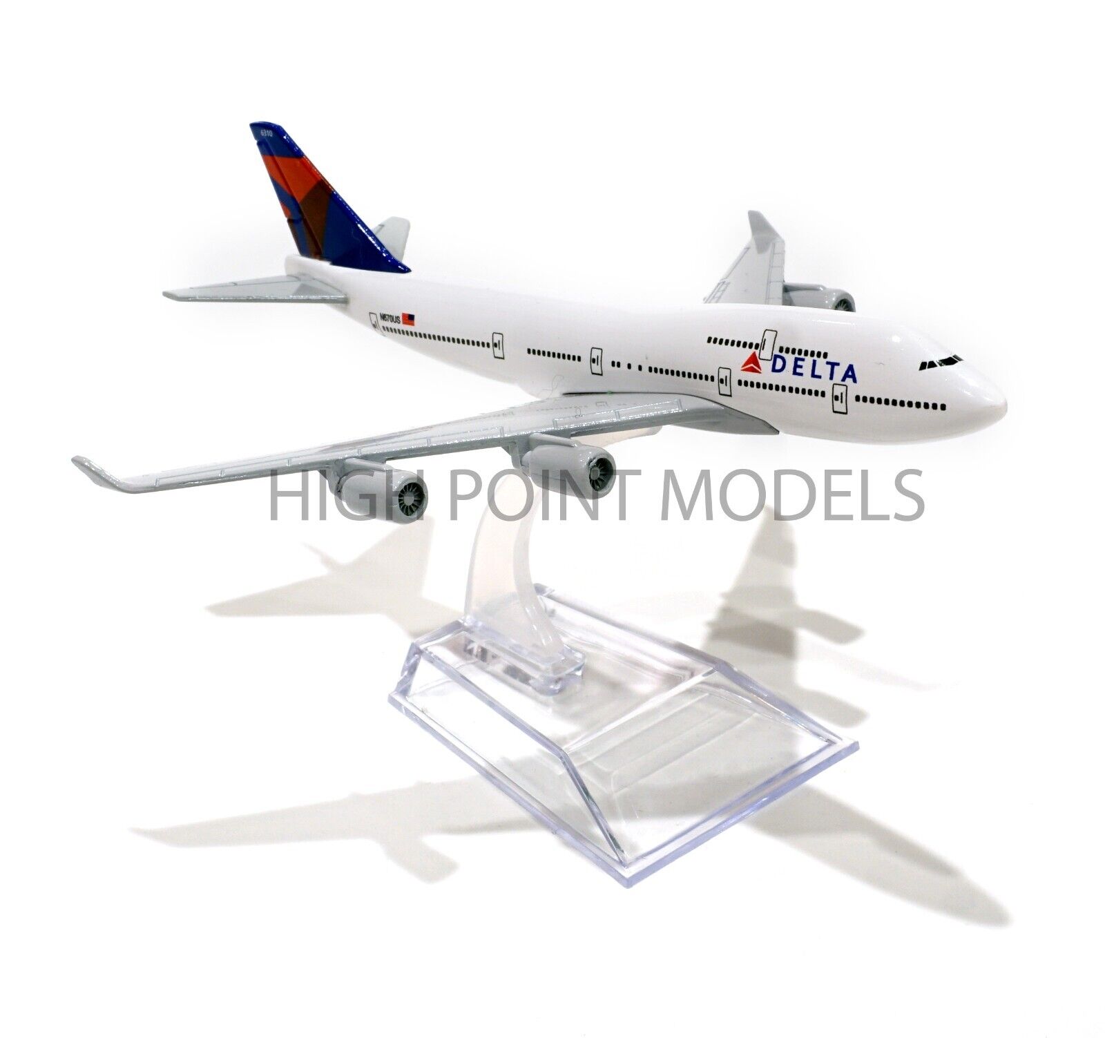 Delta Airplane Boeing B747 Die-Cast Model with Stand HPM16-103