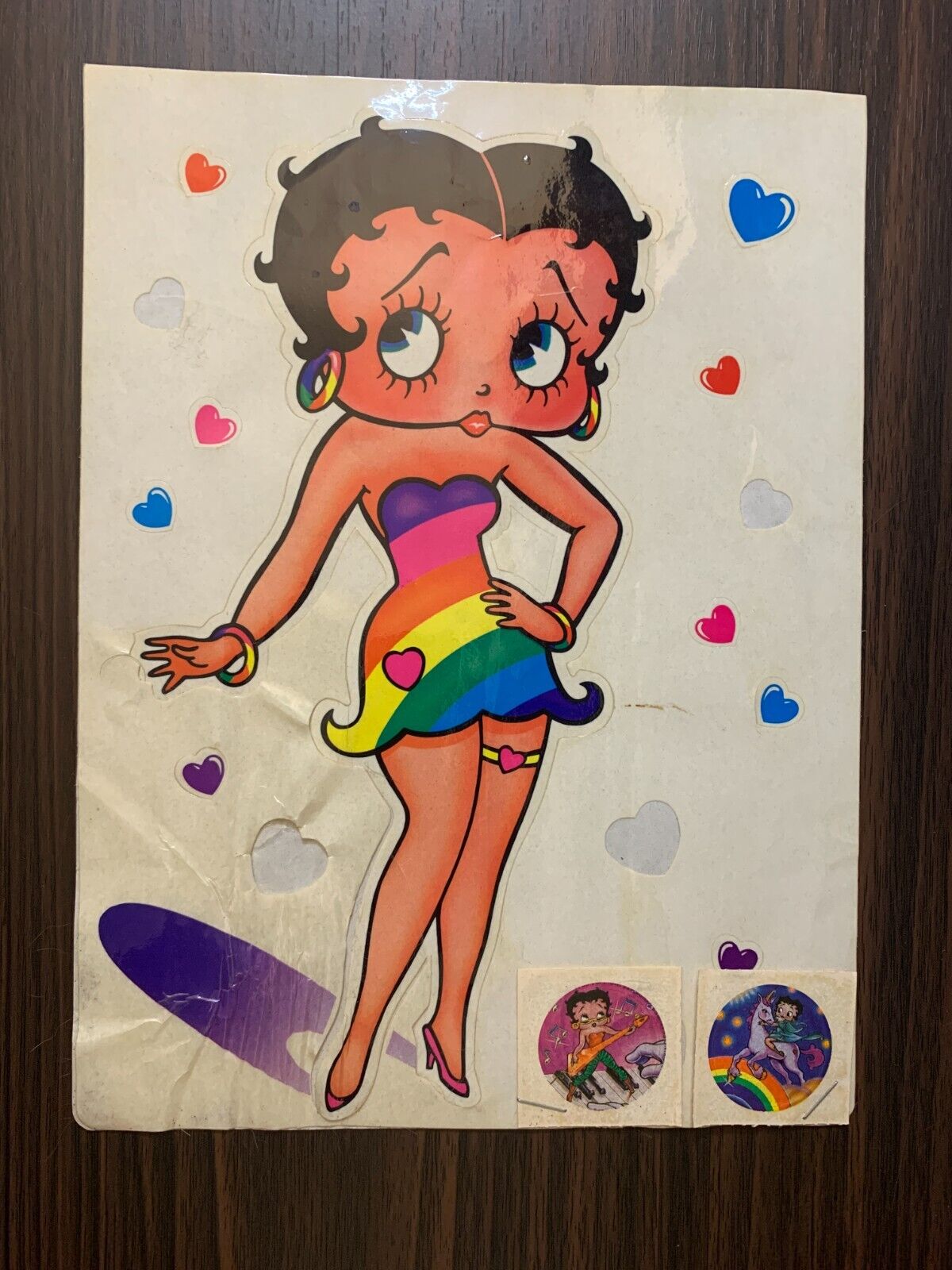 Vintage Betty Boop Stickers Lisa Frank Unicorn Rainbow Hearts Guitar Piano