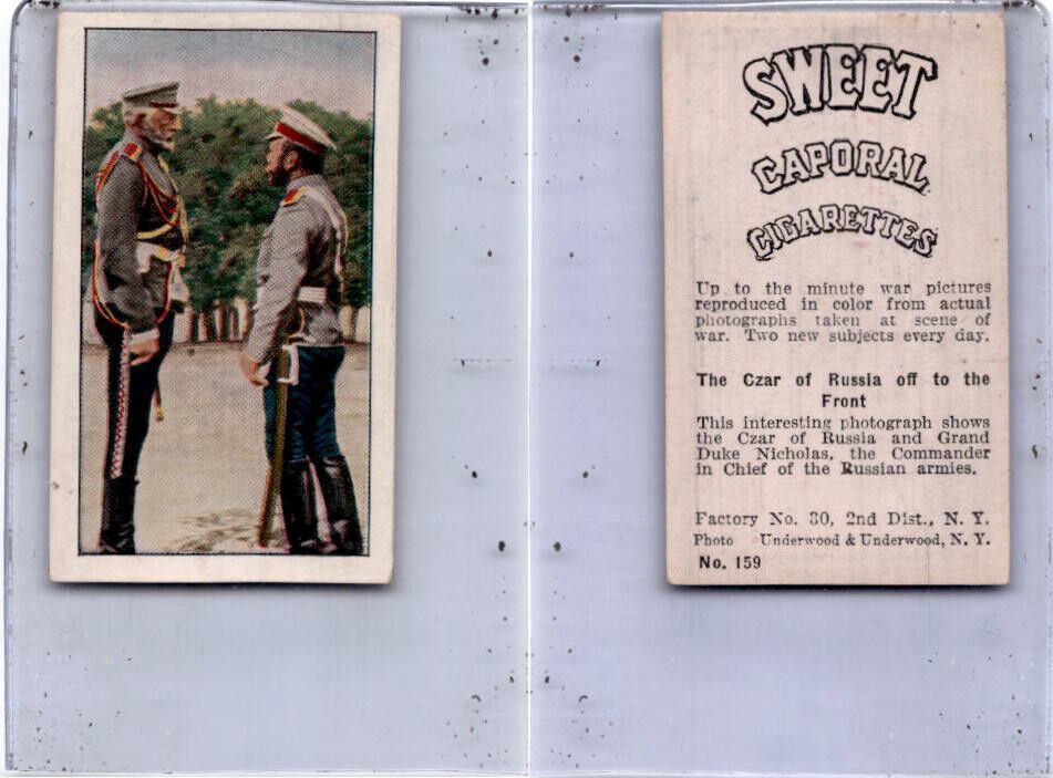 T121 Sweet Caporal, World War I Scenes, 1914, #159 Czar of Russia