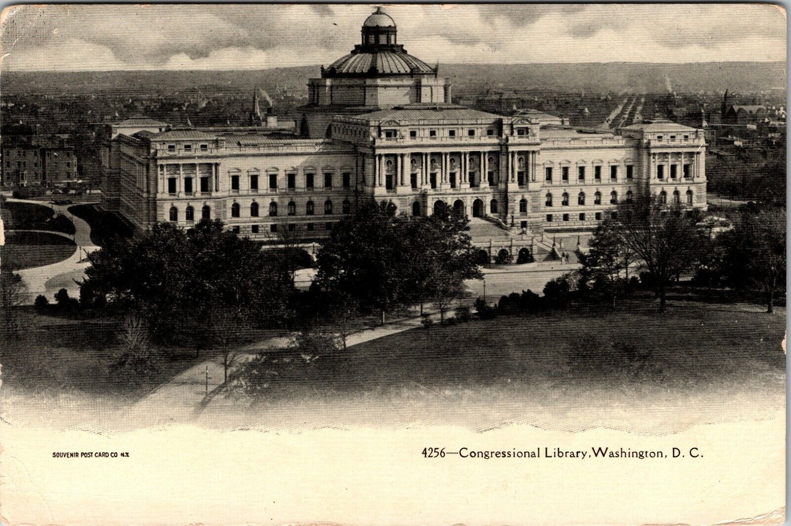 1907 Congressional Library Washington DC Antique Postcard 