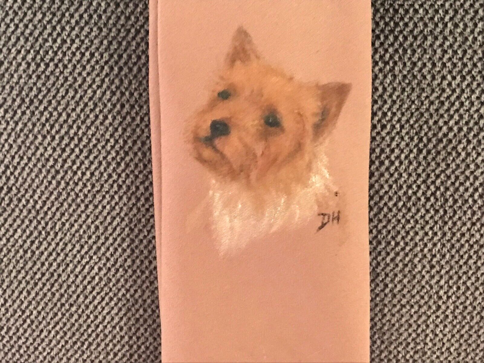 Norwich terrier hand painted tie