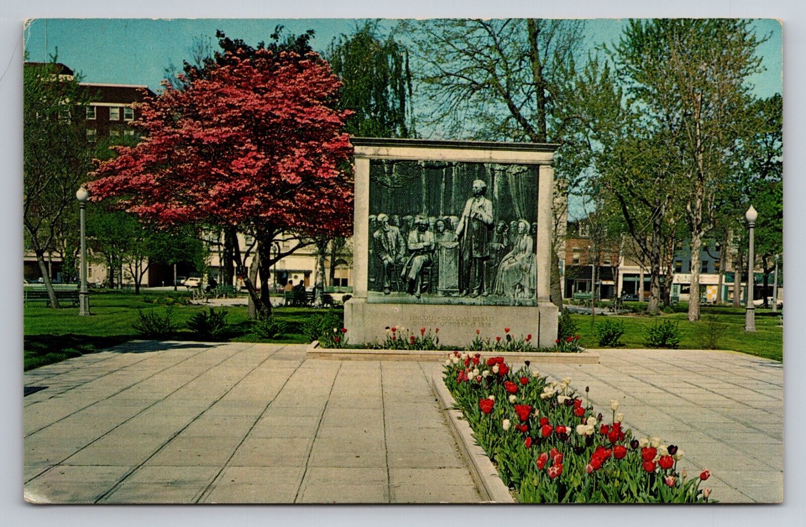 The Lincoln-Douglas Plaque Washington Park Quincy Illinois Vintage Unposted