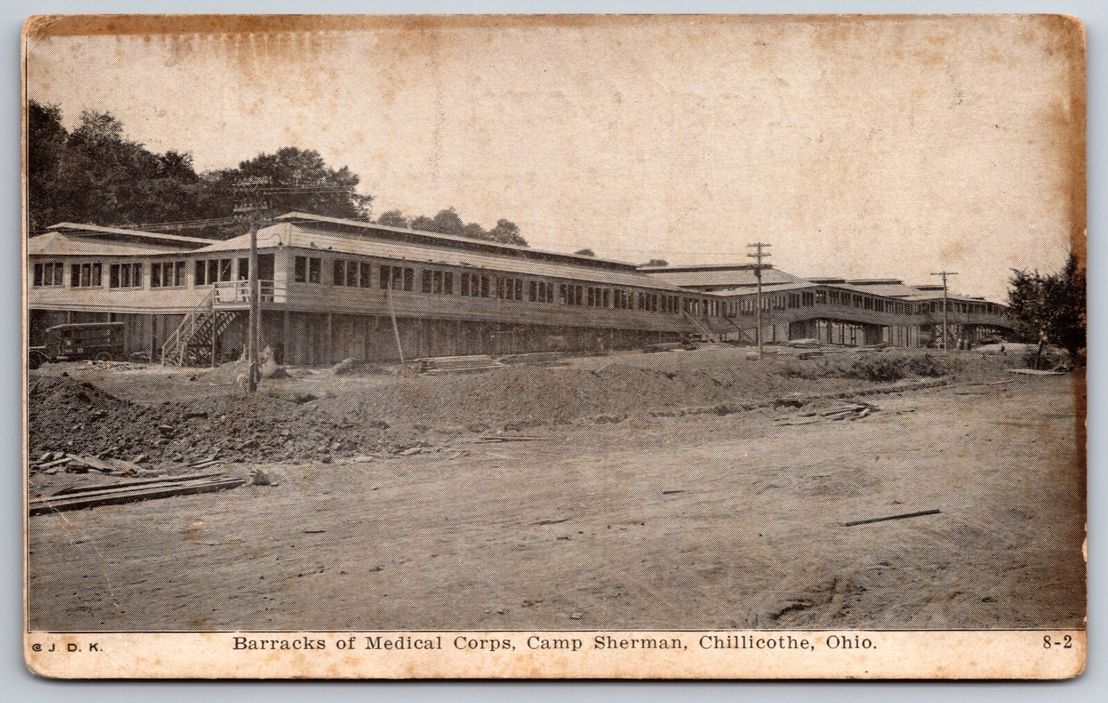 Chillicothe Ohio~Camp Sherman Medical Corps Barracks~c1910 Postcard