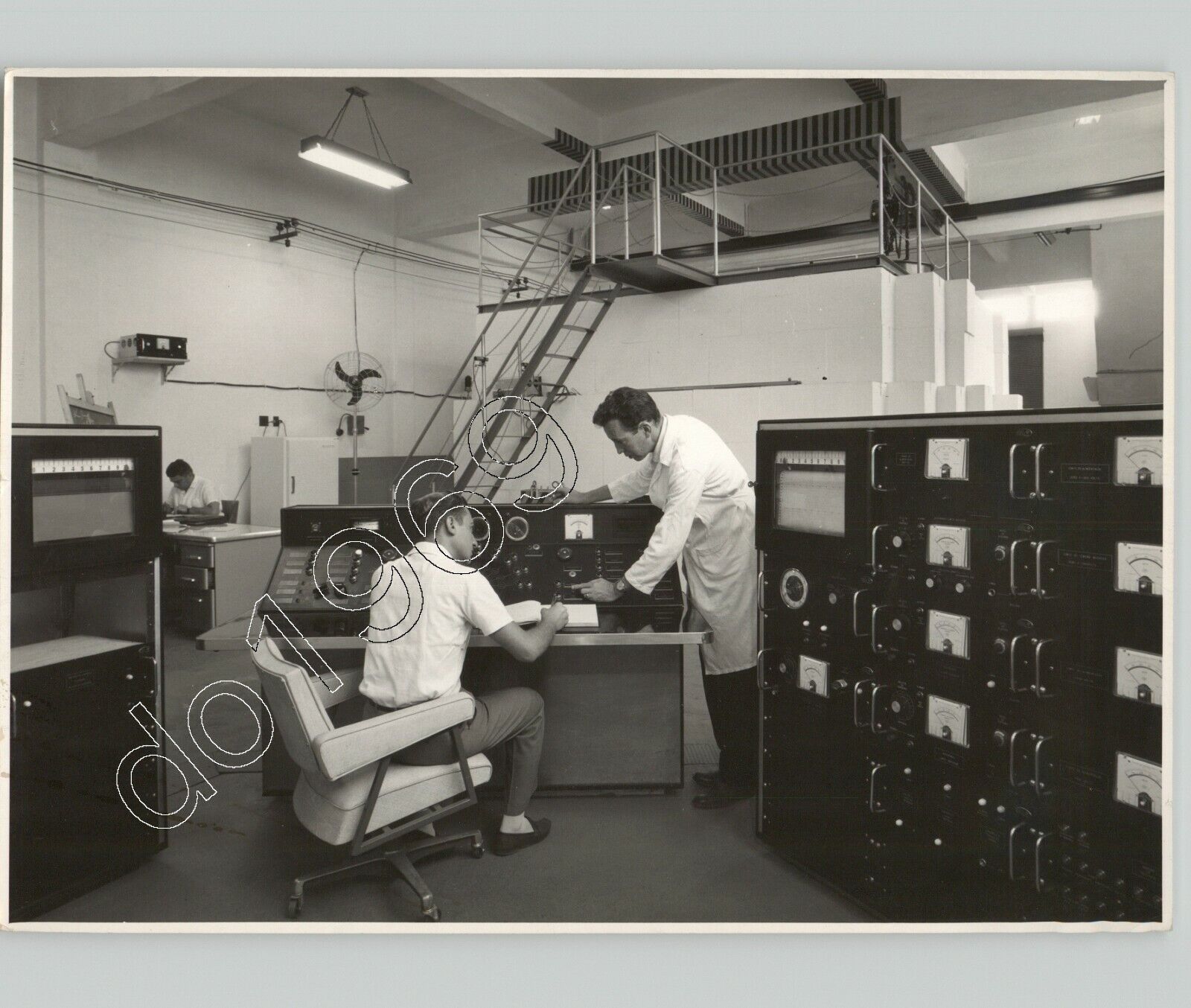 Two Scientists @ NUCLEAR REACTOR In RIO DE JANEIRO, BRAZIL 20th Cent Press Photo
