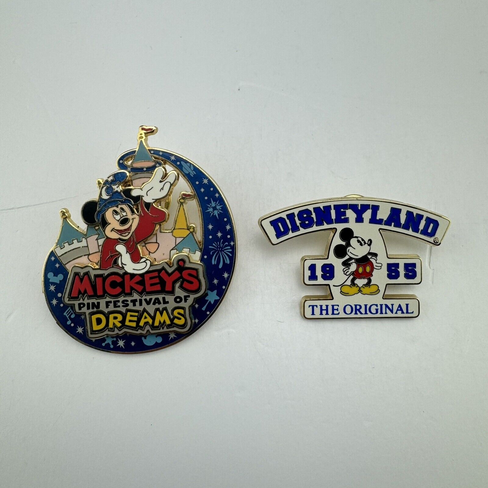 Lot of 2 Disneyland Mickeys Pin Festival of Dreams Sorcerer + The Original 1955