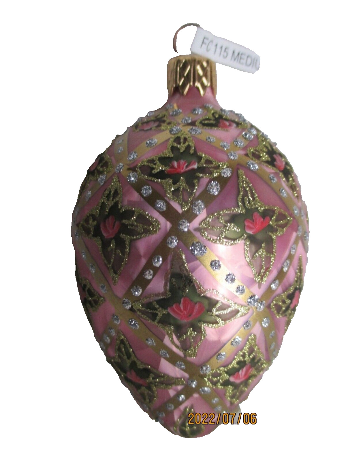 Forbes Collection Faberge 115 Medium Glass Egg Christmas Easter Ornament Poland