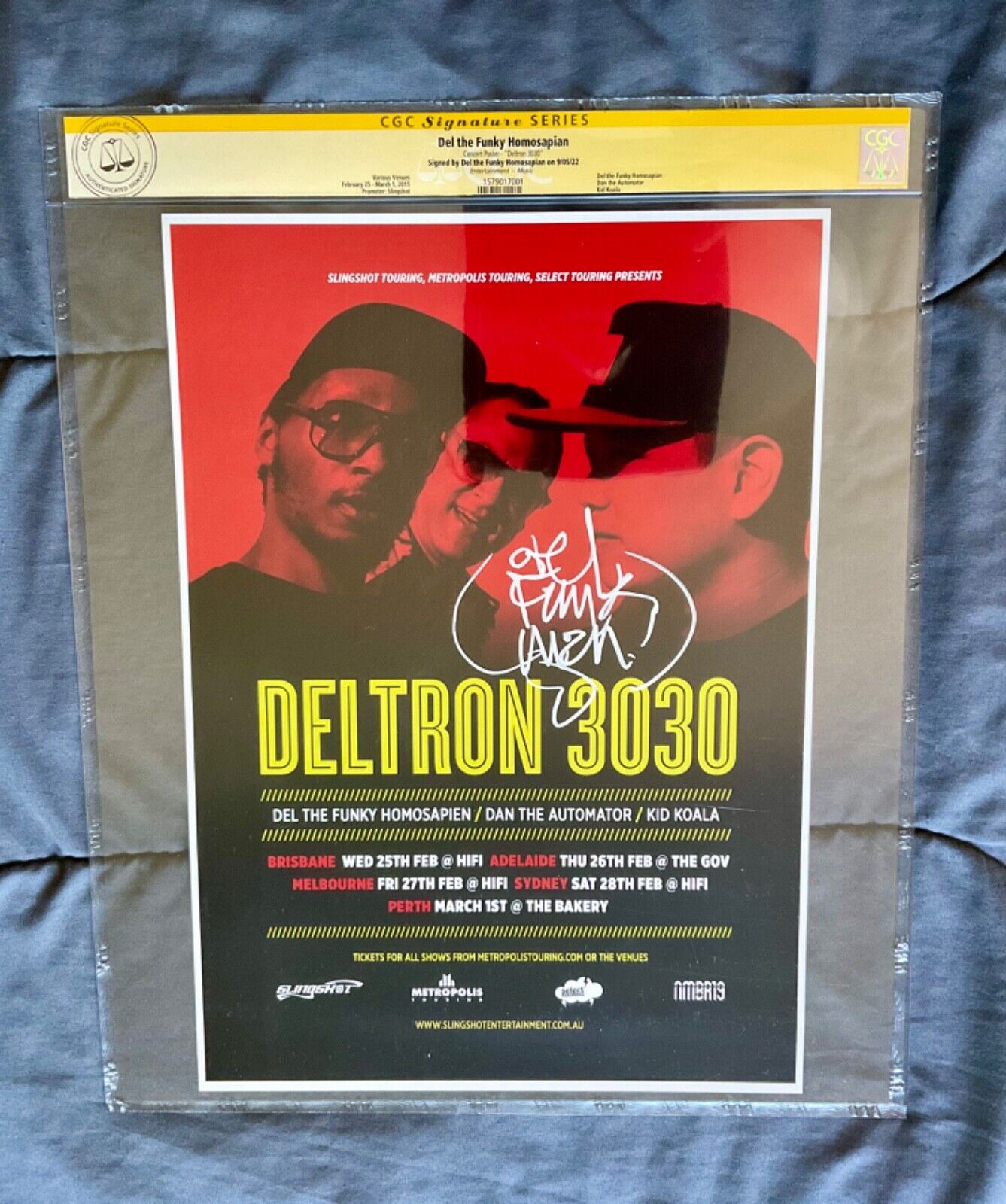 Signed DELTRON 3030 Concert Poster CGC SS hip hip DEL The Funky Homosapian rap 1