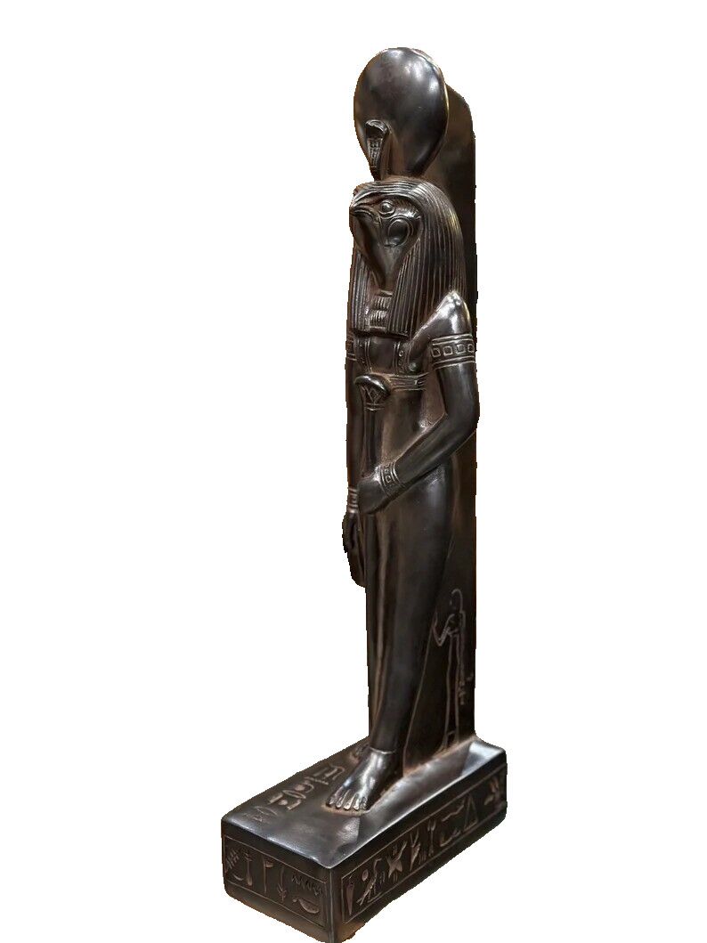 God HORUS Falcon figurine Handmade Statue of Heavy Black Stone XL Egyptian BC