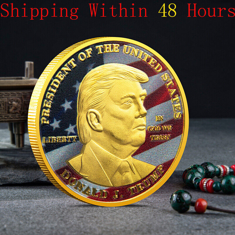 1 45Th President MAGA King Donald Trump Gold Plated EAGLE USA Commemorative Coin