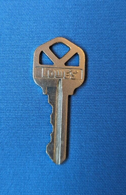 Vtg steel key LOWE\'S, #66, house padlock gate security safe storage
