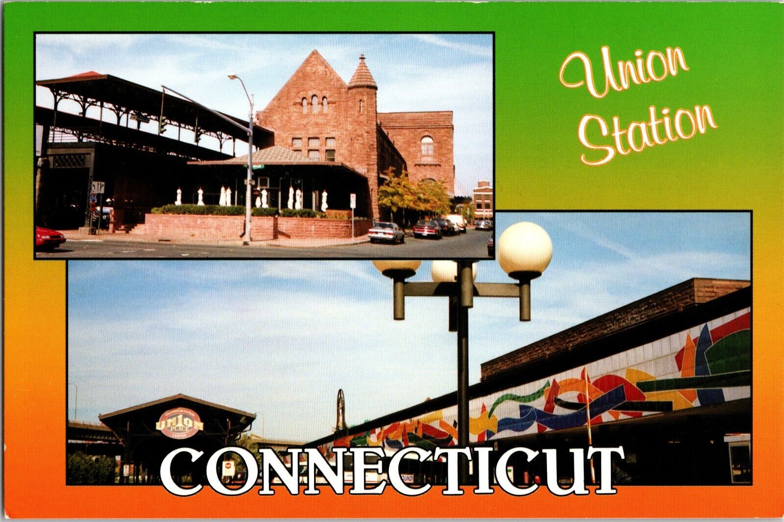 Postcard Union Station Hartford Connecticut Railway and Bus Transportation