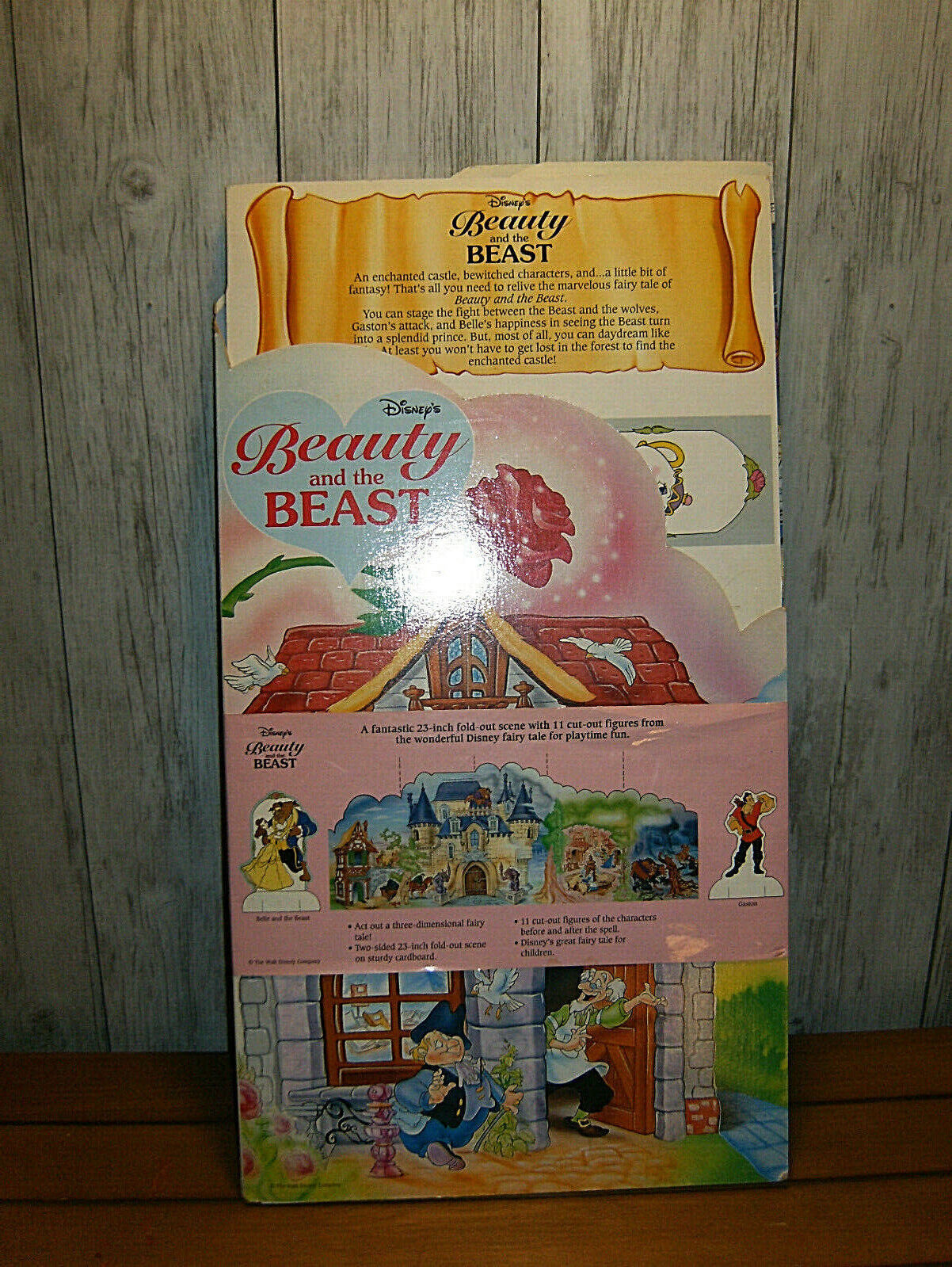 Vintage 1993 Unpunched Disney Beauty and the Beast 11 pc Cutout Display-Rare