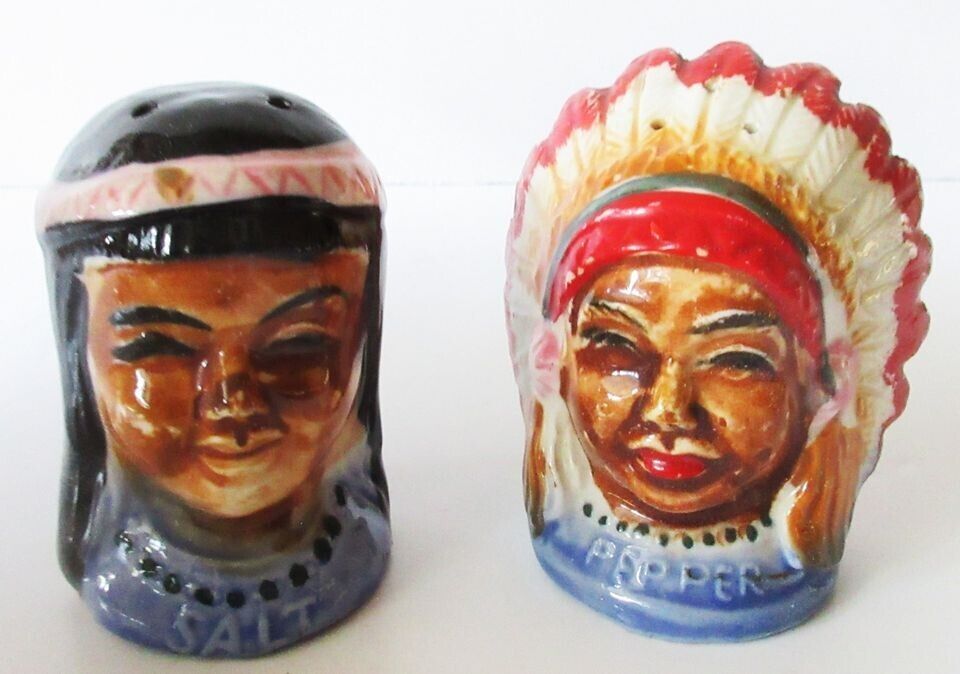 Vintage Native American Indian Salt & Pepper Set