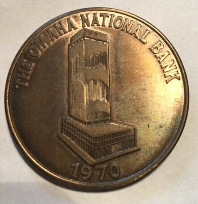 Commemorative Token Medal Nebraska The Omaha National Bank 1970 Vintage