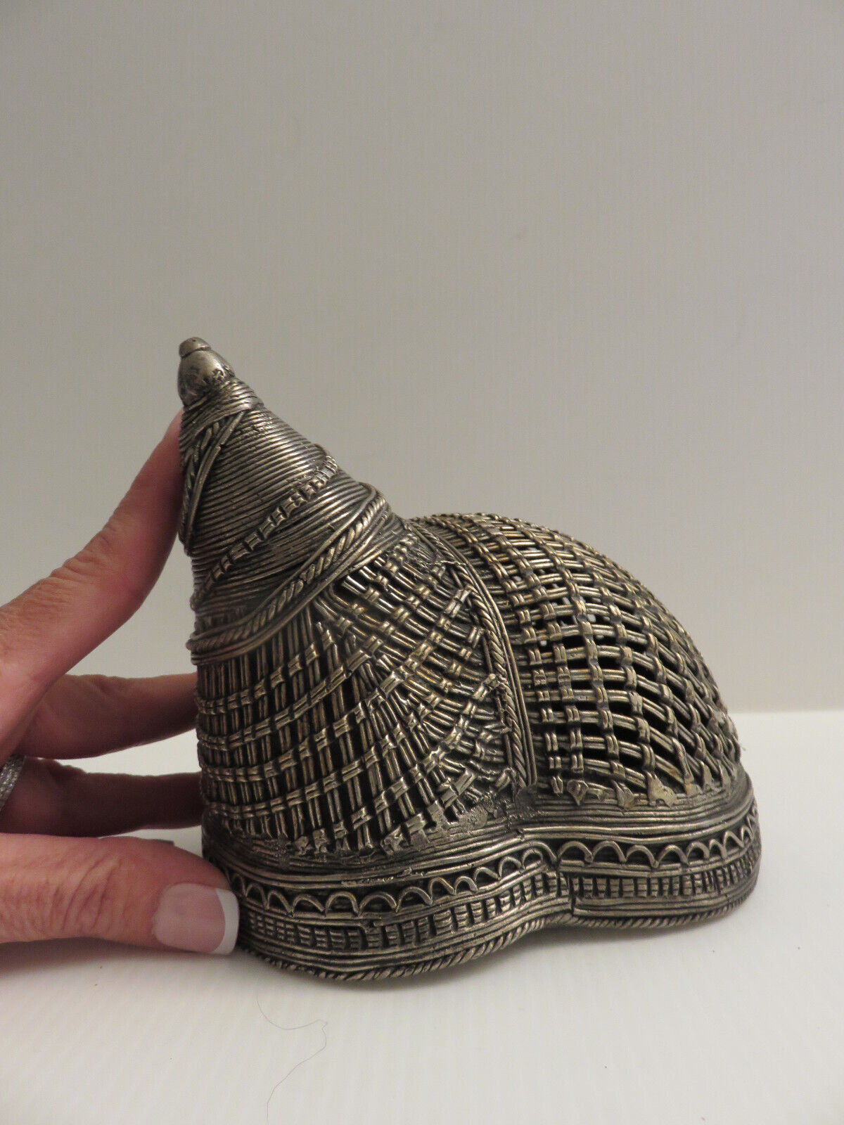 Vintage Hindu Tribal Dhokra Snail Sculpture Lost Wax Cast Bronze Nice Piece