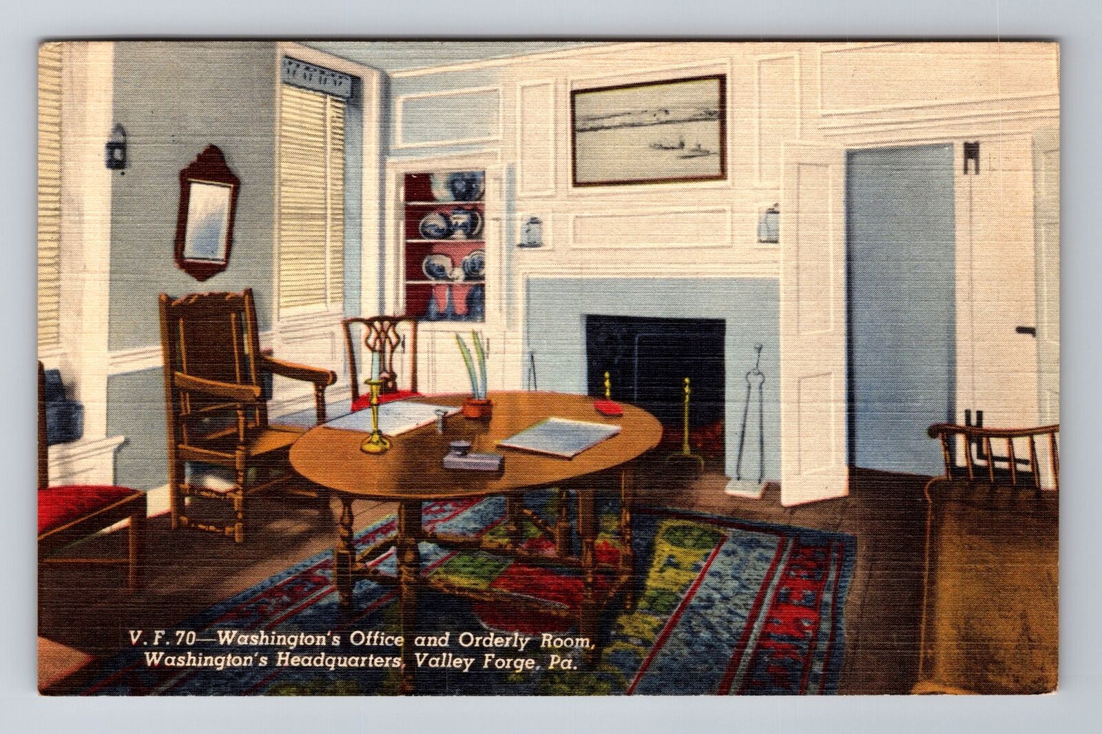 Valley Forge PA-Pennsylvania, Washington\'s Office, Antique Vintage Postcard