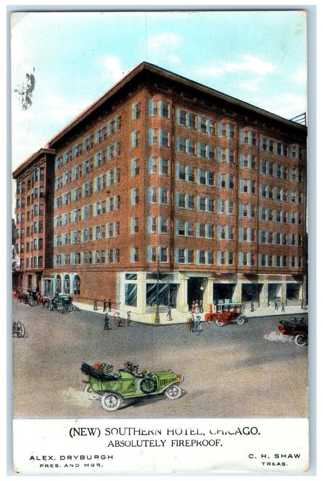 1910 New Southern Hotel Fireproof Alex Dryburgh Street Chicago Illinois Postcard