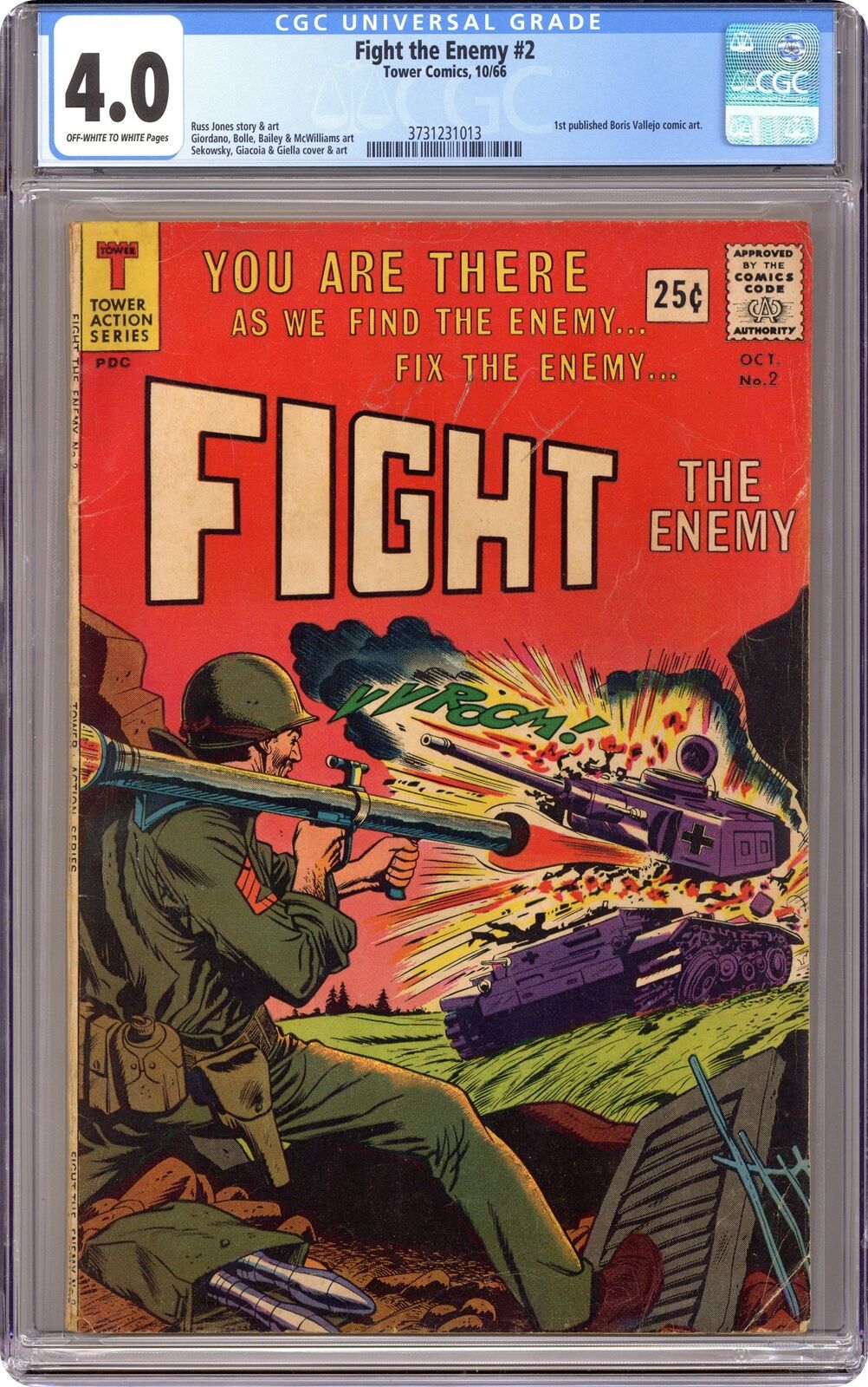 Fight the Enemy #2 CGC 4.0 1966 3731231013