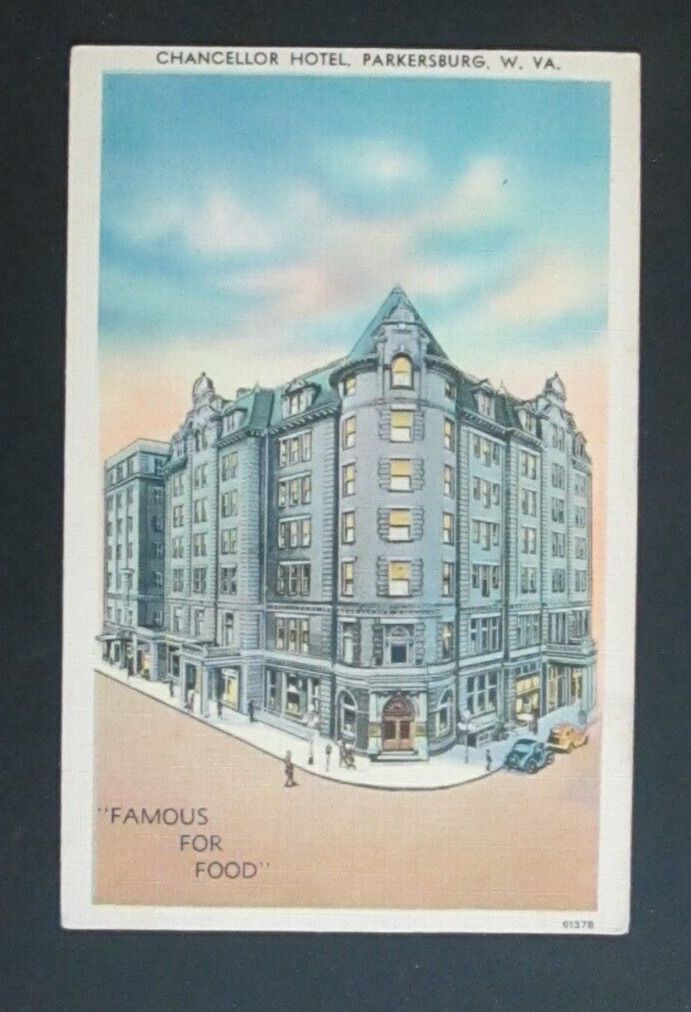 Chancellor Hotel Parkersburg WV Unposted Linen Postcard
