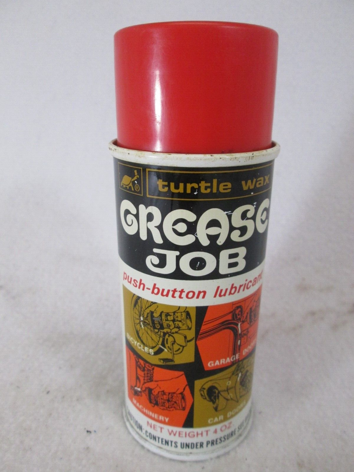 Vintage 1960's Turtle Wax Grease Job 4 oz. oil can