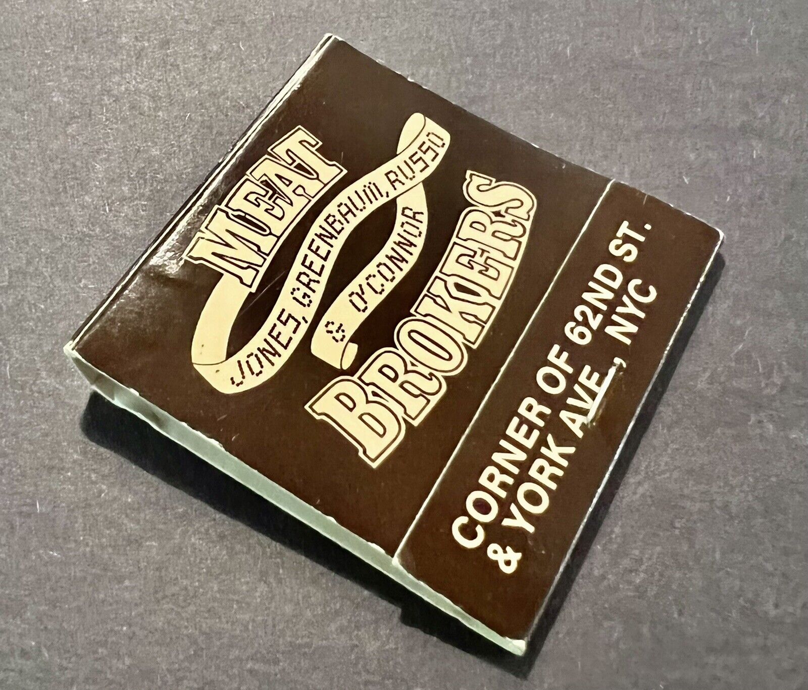 Jones, Greenbaum, Russo & O\'Connor Meat Brokers, NYC Vintage Matchbook w/Matches