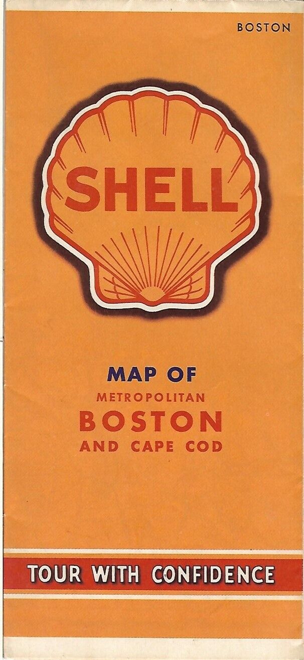 1941 SHELL OIL CO Road Map BOSTON CAPE COD Massachusetts Salem Quincy Cambridge