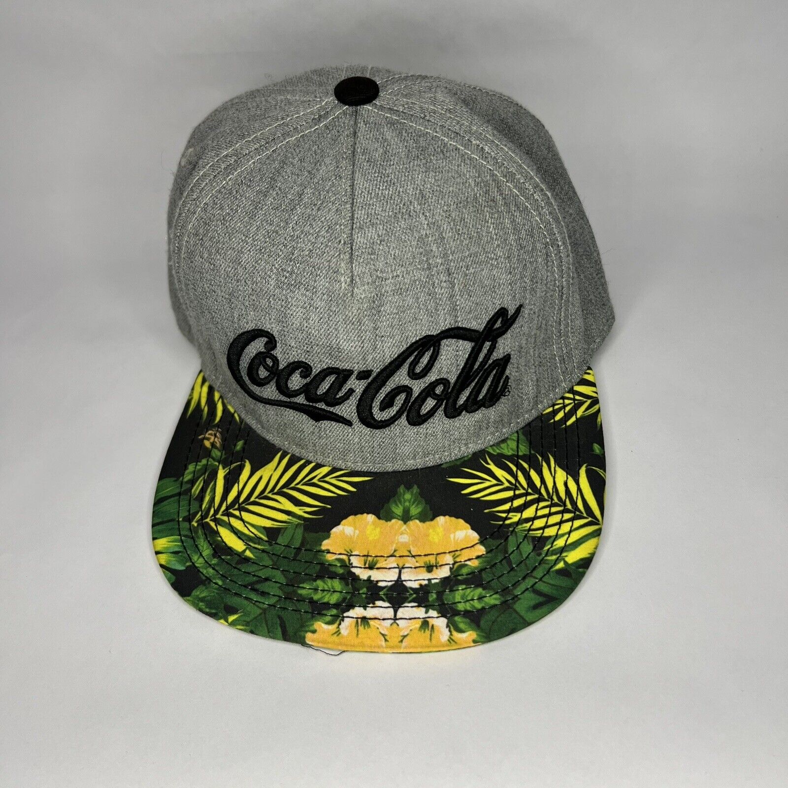 Coca Cola Grey / Floral Tropical Palm Beach Baseball Cap/Hat